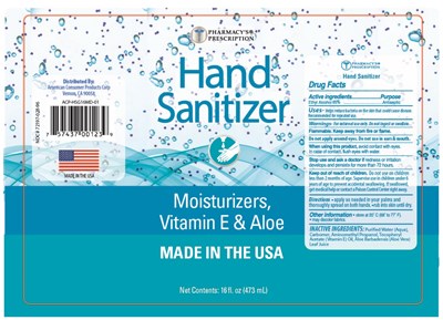 Pharmacys Prescription Hand Sanitizer (72197 028 96 Pharmacys Prescription Hand Sanitizer 16 Oz)